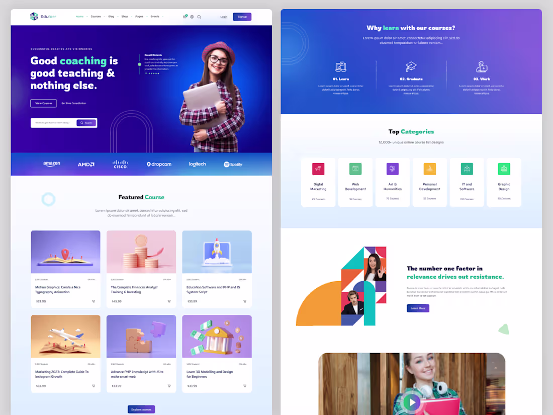 Cover image for LMS website UI Design