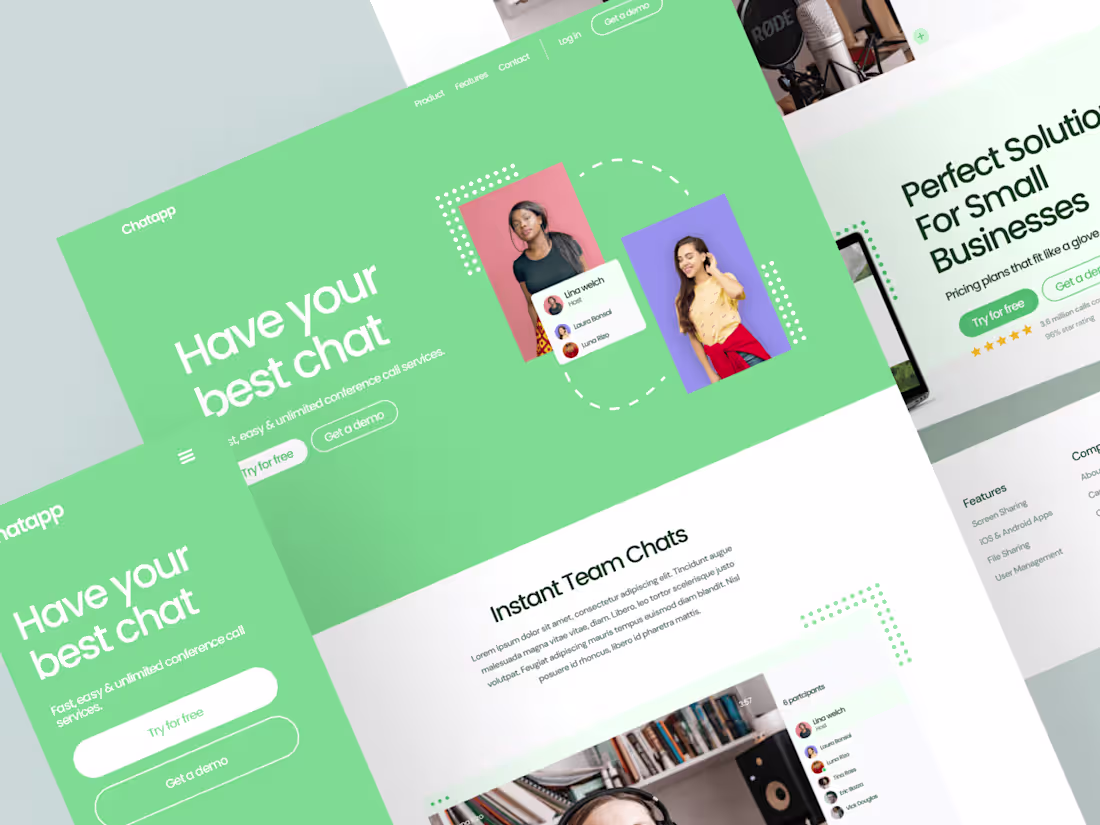 Cover image for Web Design Landing Page for a Chat aplication