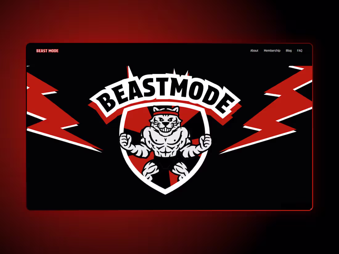 Cover image for Beast Mode Gym Landing Page Design