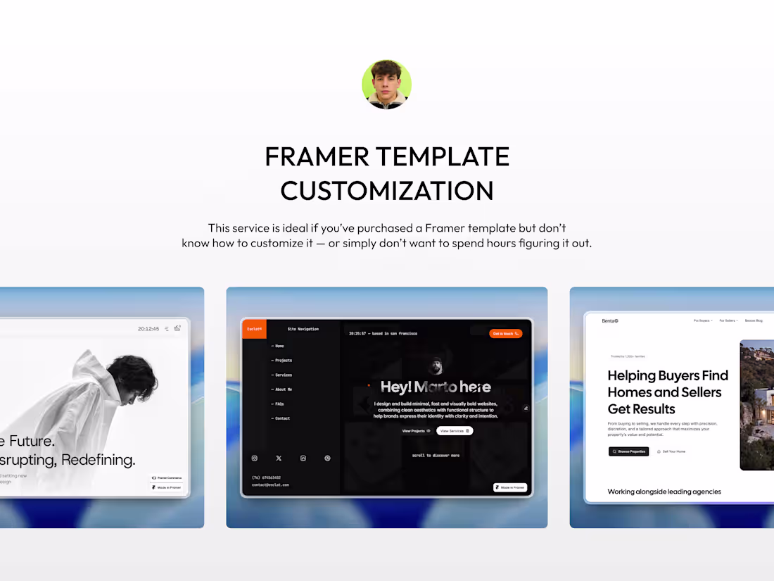 Cover image for Framer Template Customization