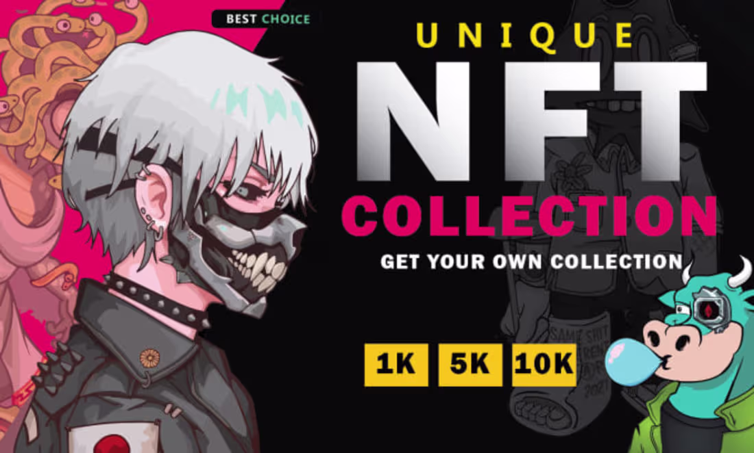 Cover image for I will create unique nft art or generate 1k,5k, 10k nft 