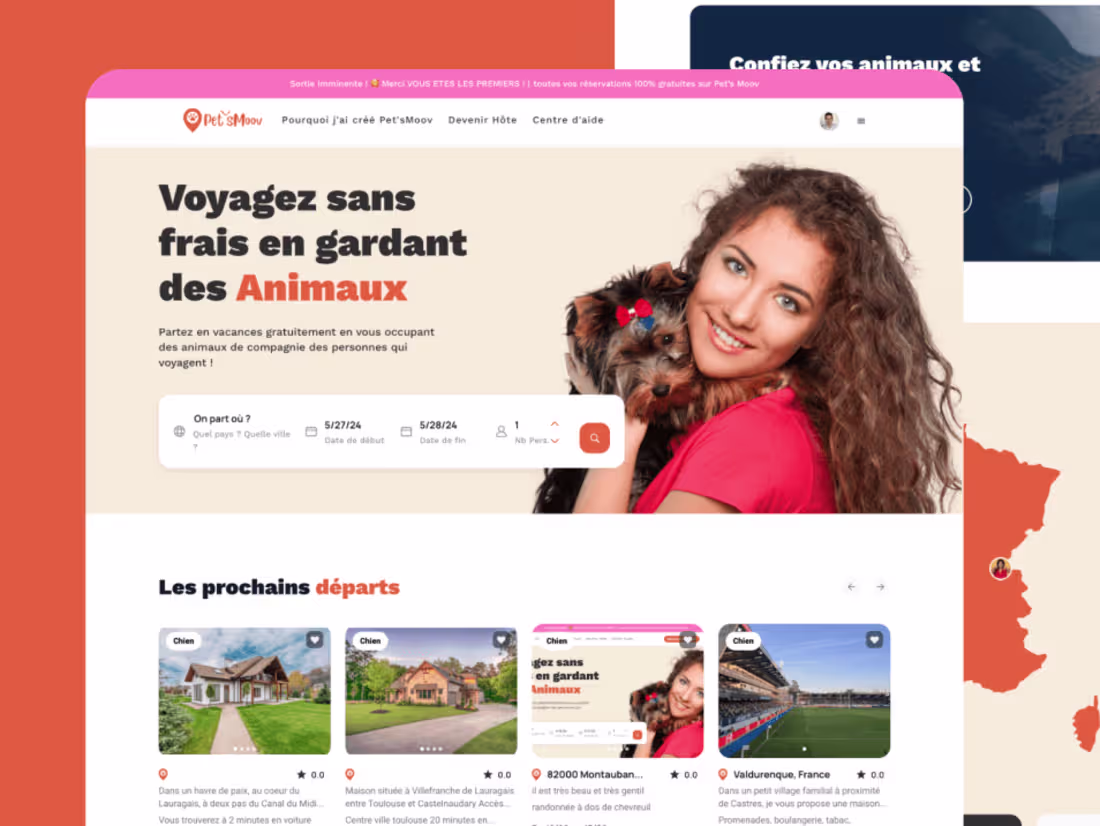 Cover image for Accommodation Web App Development + Marketing for Petsmoov.com