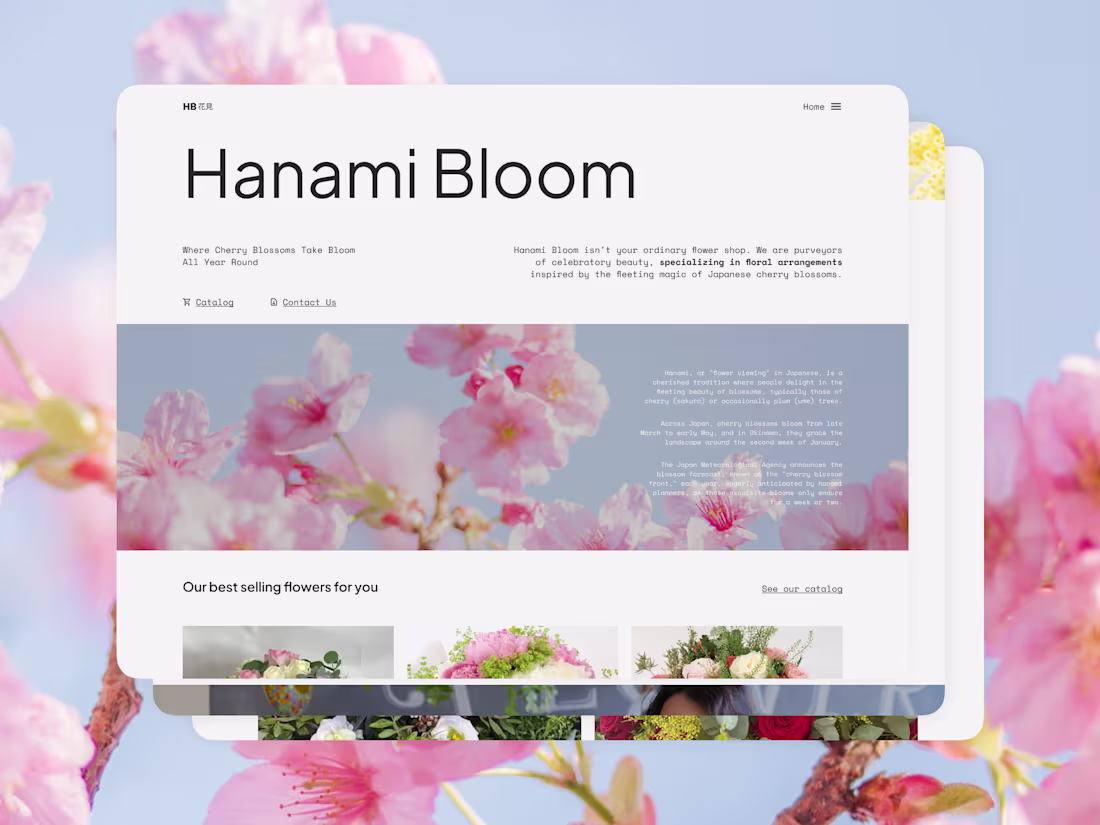 Cover image for Hanami Bloom - Flower Shop Website