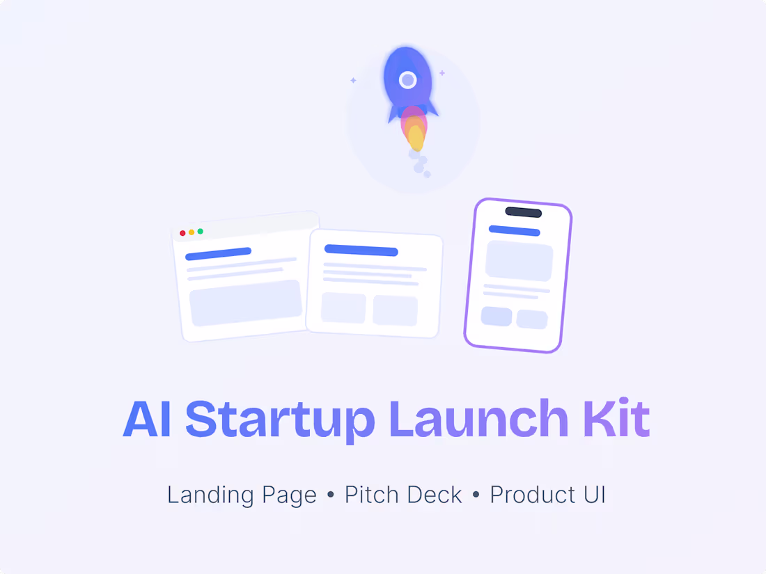 Cover image for 🚀 AI Startup Launch Kit – Landing Page, Deck & UI