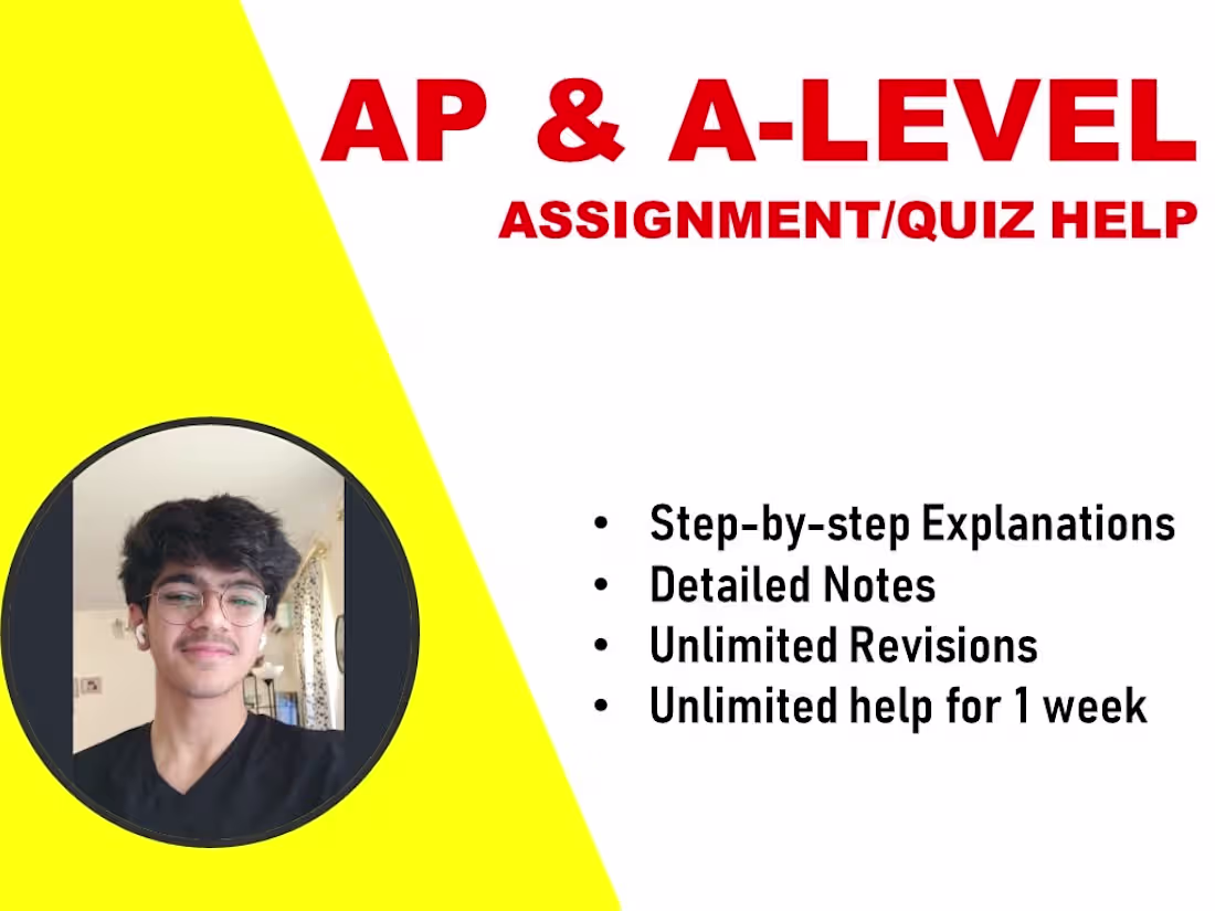 Cover image for Assignment/ Quiz help for AP and A-Level Students