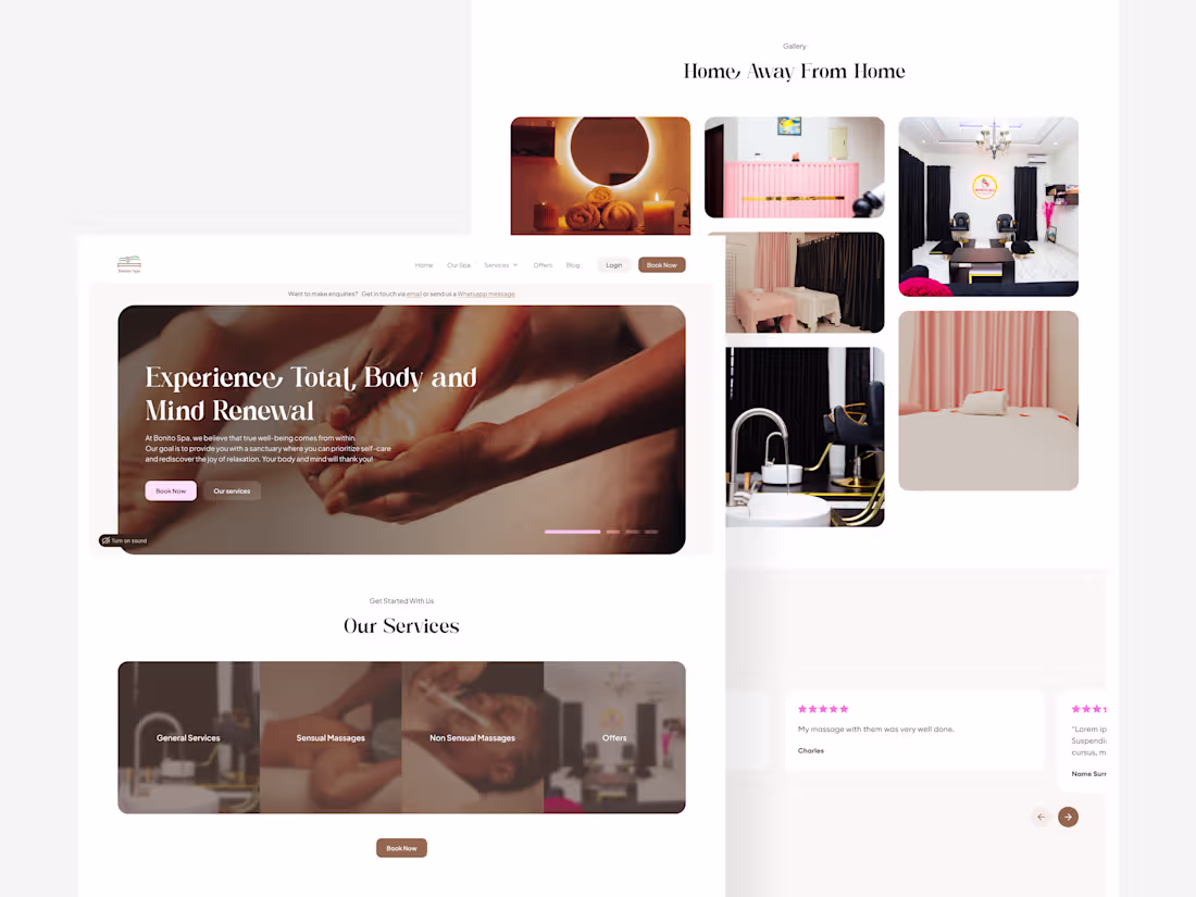 Cover image for Web & UI/UX Design for The Bonito Spa