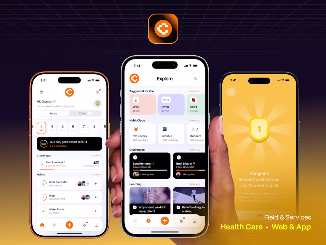 Cover image for CareHabit – Wellness & Habit Tracking / Framer Development