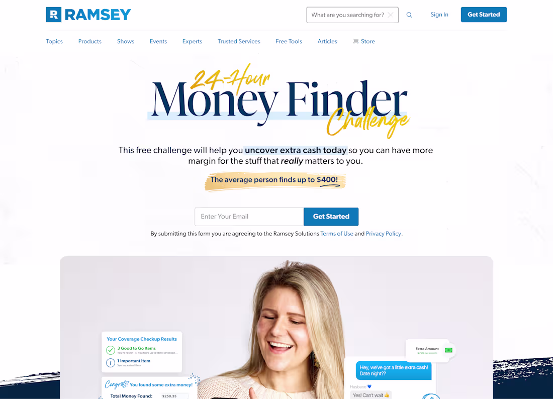 Cover image for Ramsey Solutions – Redesign and Development of The Money Finder 