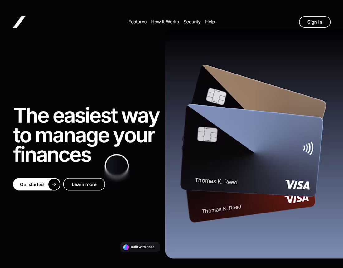 Cover image for Spline x Contra Hackathon 3D Fintech Card Experience