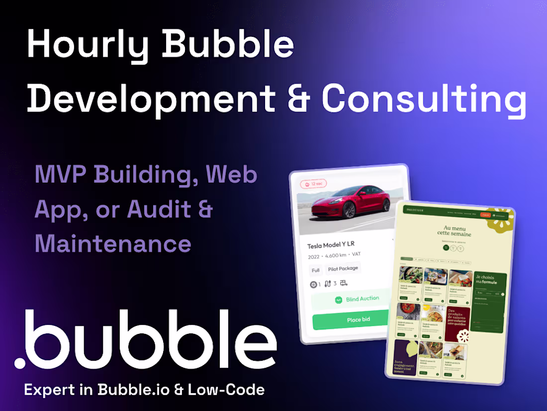 Cover image for Bubble.io Expert Web App Development 🤖