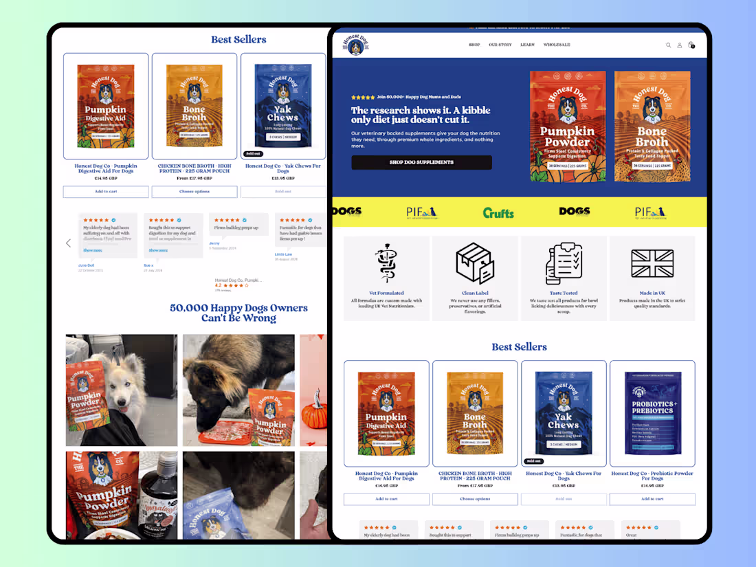 Cover image for CHICKEN BONE BROTH | Custom product Page design in Replo