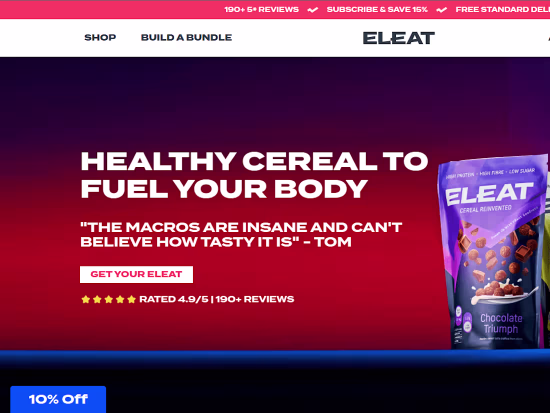 Cover image for ELEAT | The New Balanced, High Protein Cereal