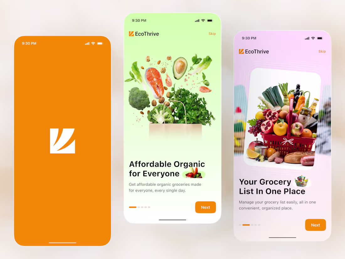 Cover image for Splash & Onboarding Screen – Grocery App