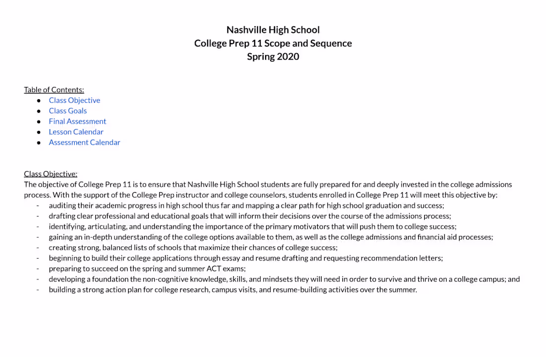 Cover image for 11th Grade College Prep Curriculum