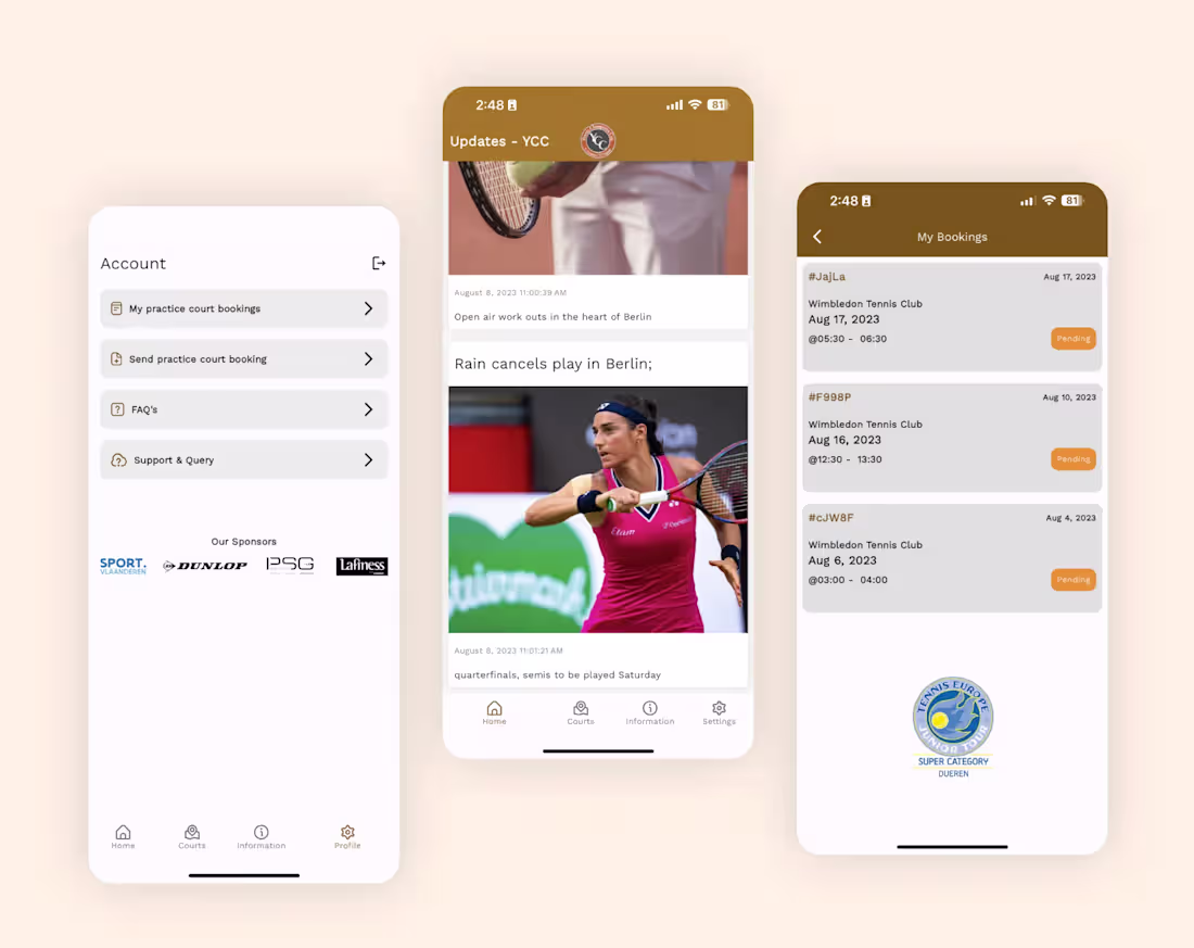 Cover image for Flutter Mobile App for Junior Tennis Europe Championship (KDJTC)