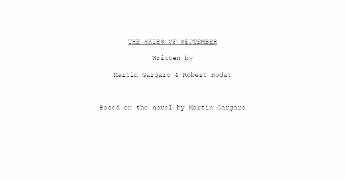 Cover image for The Skies of September - Film Script