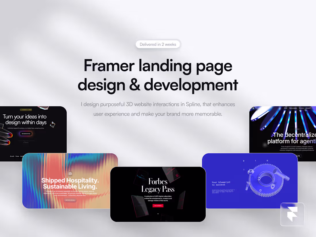 Cover image for Framer landing page: Design & Development