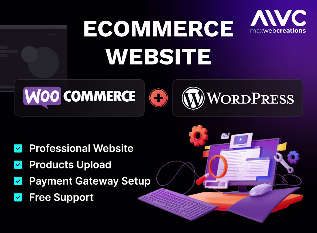 Cover image for We Will develop an ecommerce website using woocommerce