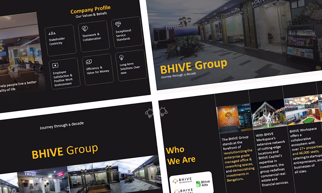 Cover image for Investor Pitch Deck for BHIVE Workspace