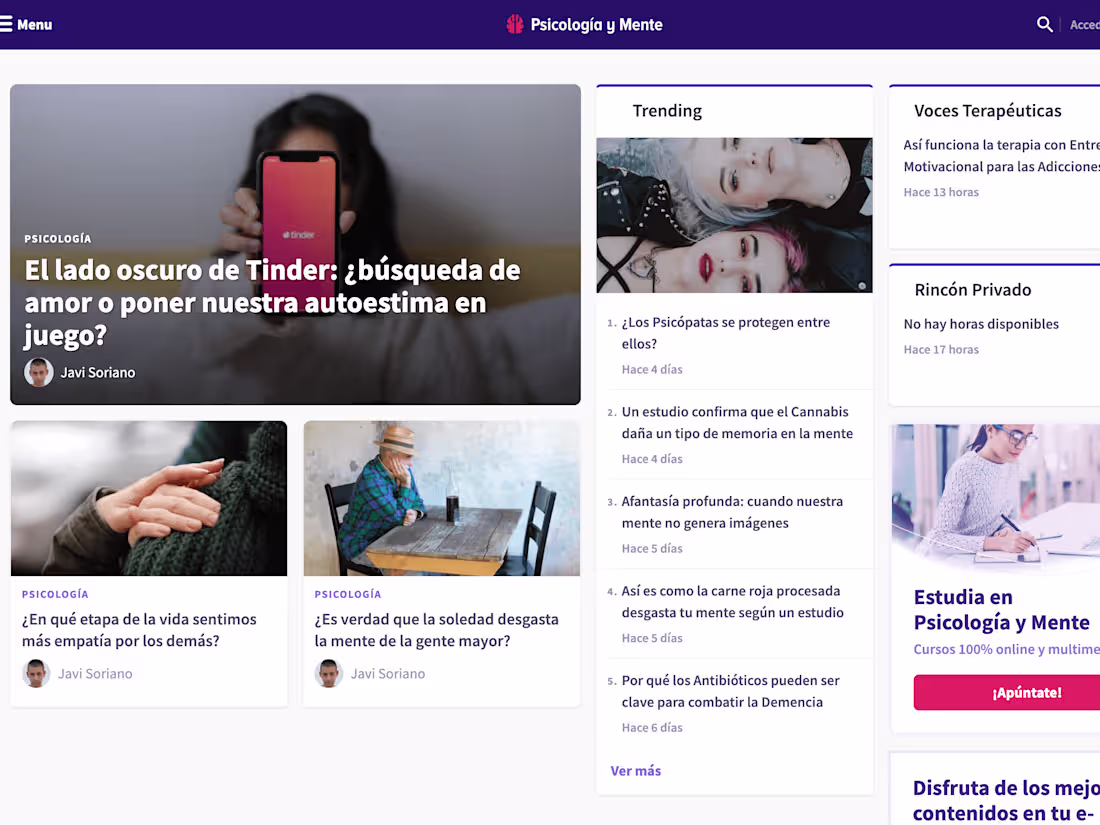 Cover image for Psicología y Mente