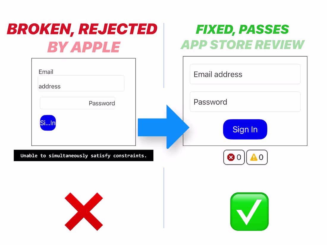 Cover image for Fix broken SwiftUI/UIKit Auto Layout constraints iOS/iPhone/iPad