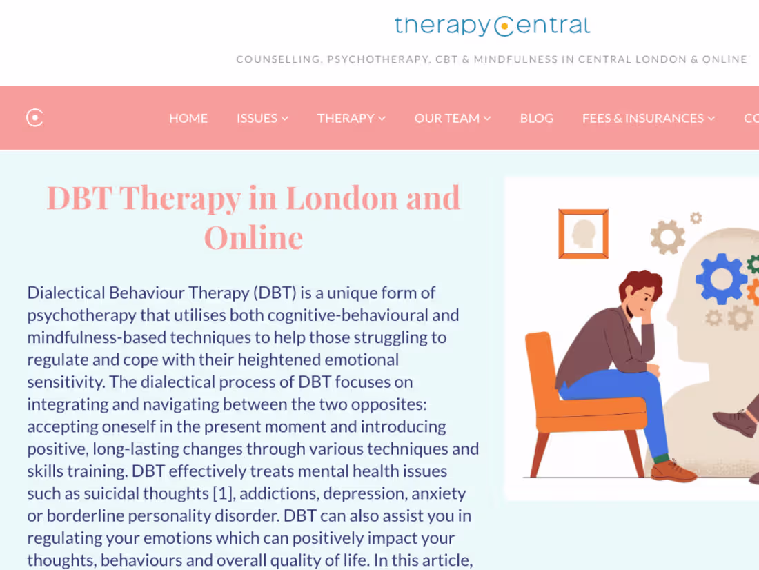 Cover image for Therapy Page | Mental Health Provider | DBT 