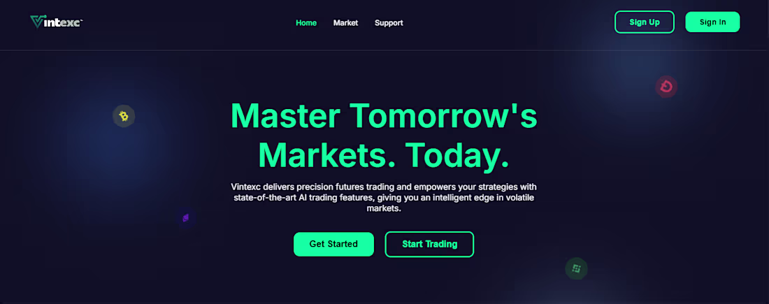 Cover image for Vintexc is a modern and intuitive cryptocurrency web applica...