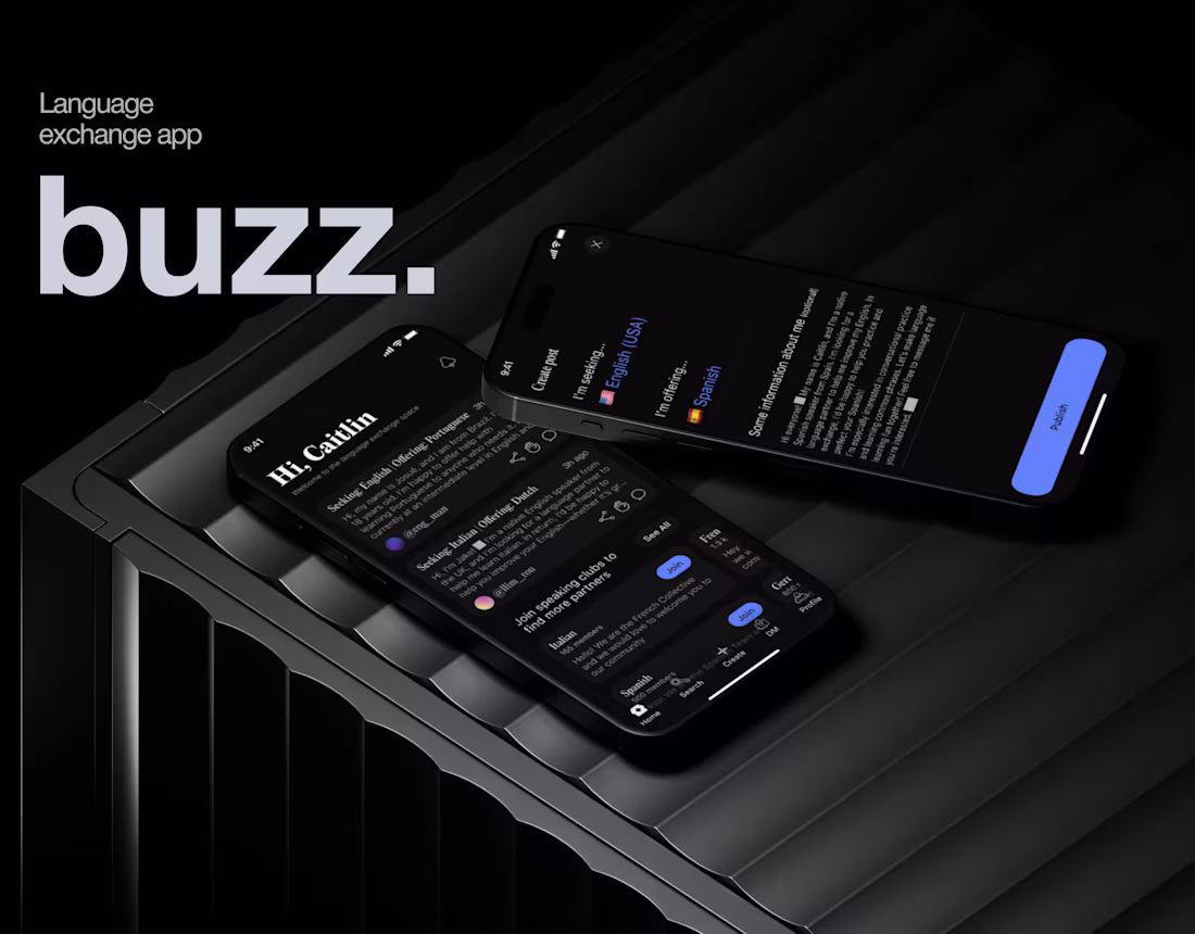 Cover image for Social media | Language exchange app | buzz