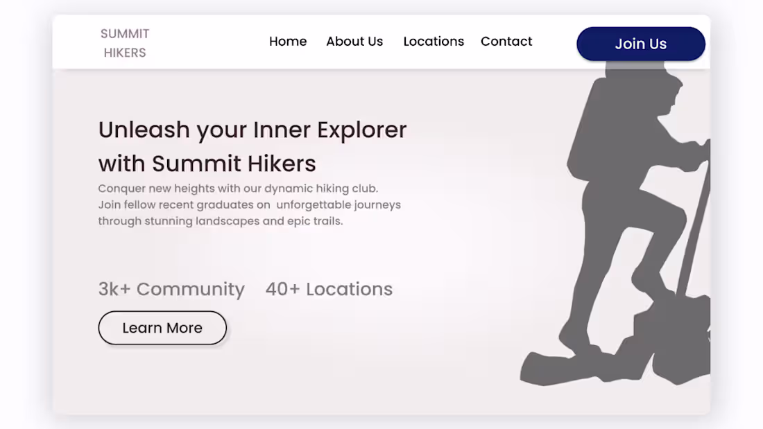Cover image for Immersive Figma Hero Section Concept for Hiking club