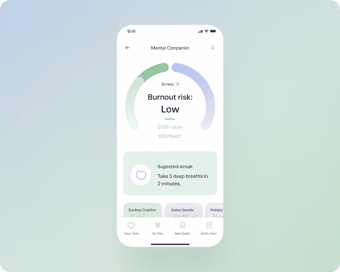 Cover image for Mental Health Companion Minimalist UI that pulls data from s...