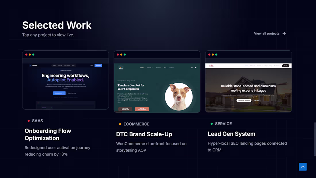 Cover image for Modern Portfolio Website UI (Projects Section) – WordPress C...