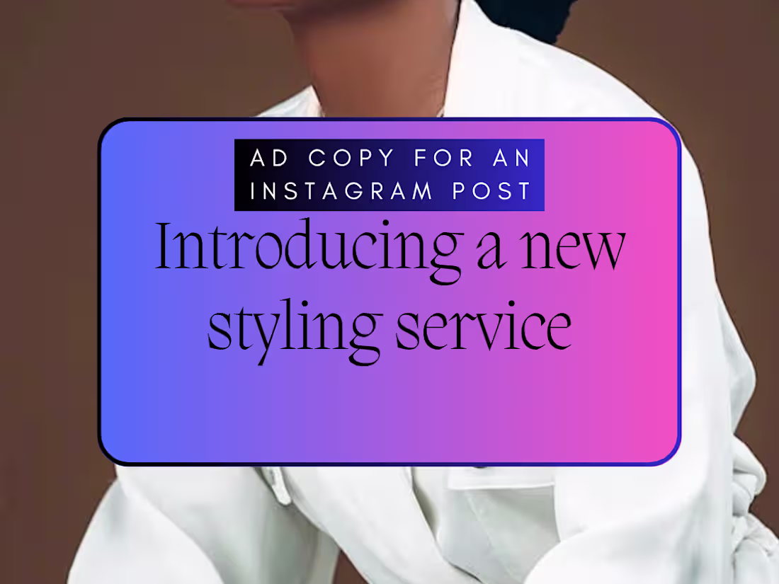 Cover image for Instagram Ad Copy for a fashion brand
