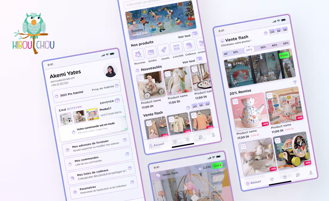 Cover image for HibouT'chou : kids concept store ecom design app