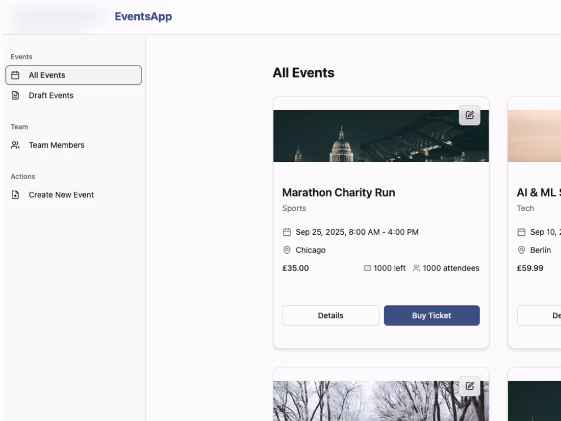 Cover image for Events Management Platform Development