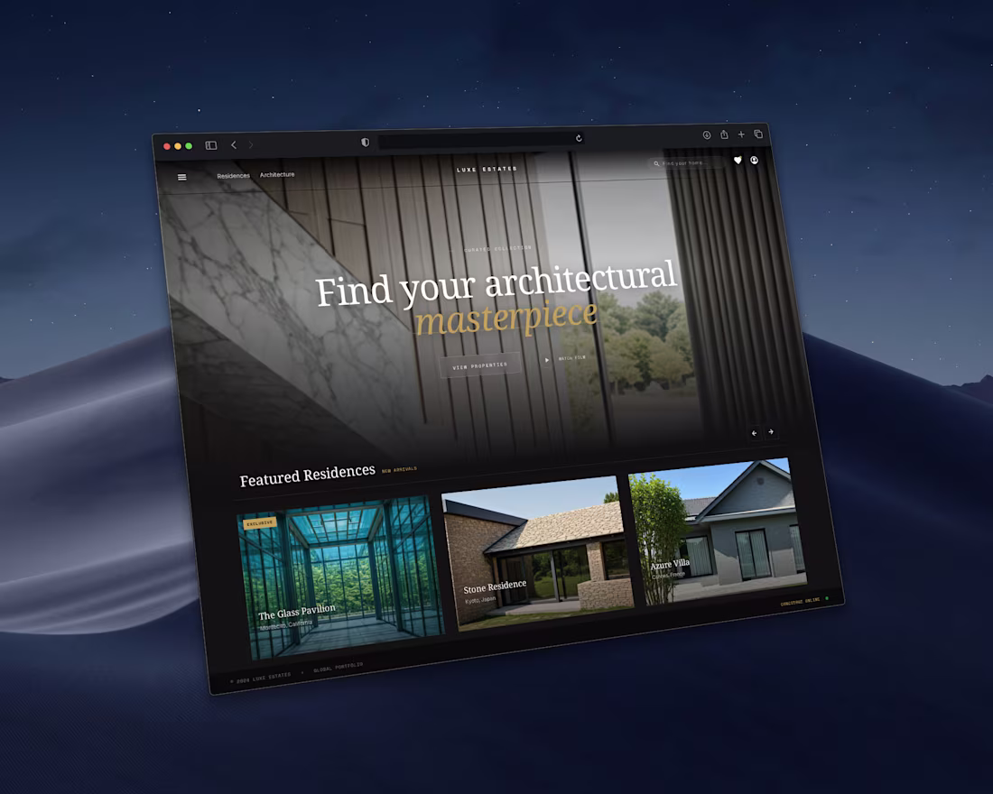 Cover image for Lux Estates: Editorial Product Design for High-Value Real Estate