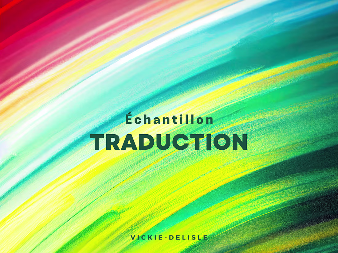 Cover image for English to French Translation Sample