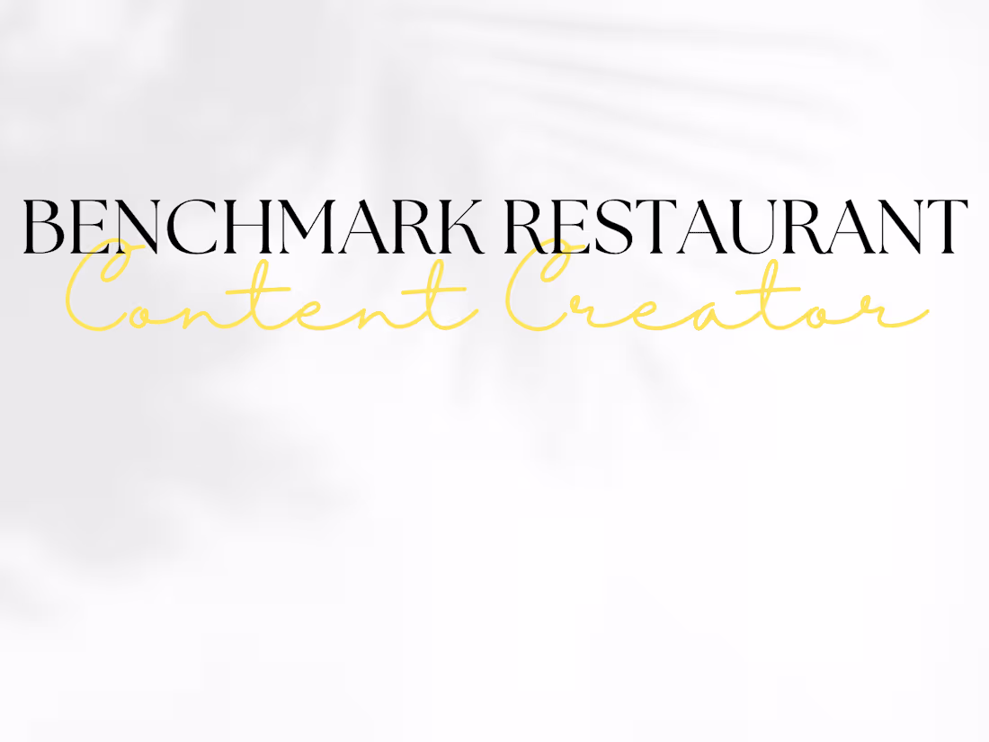 Cover image for Benchmark Restaurant