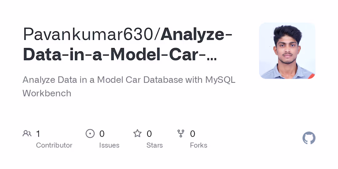 Cover image for Analyze-Data-in-a-Model-Car-Database-
