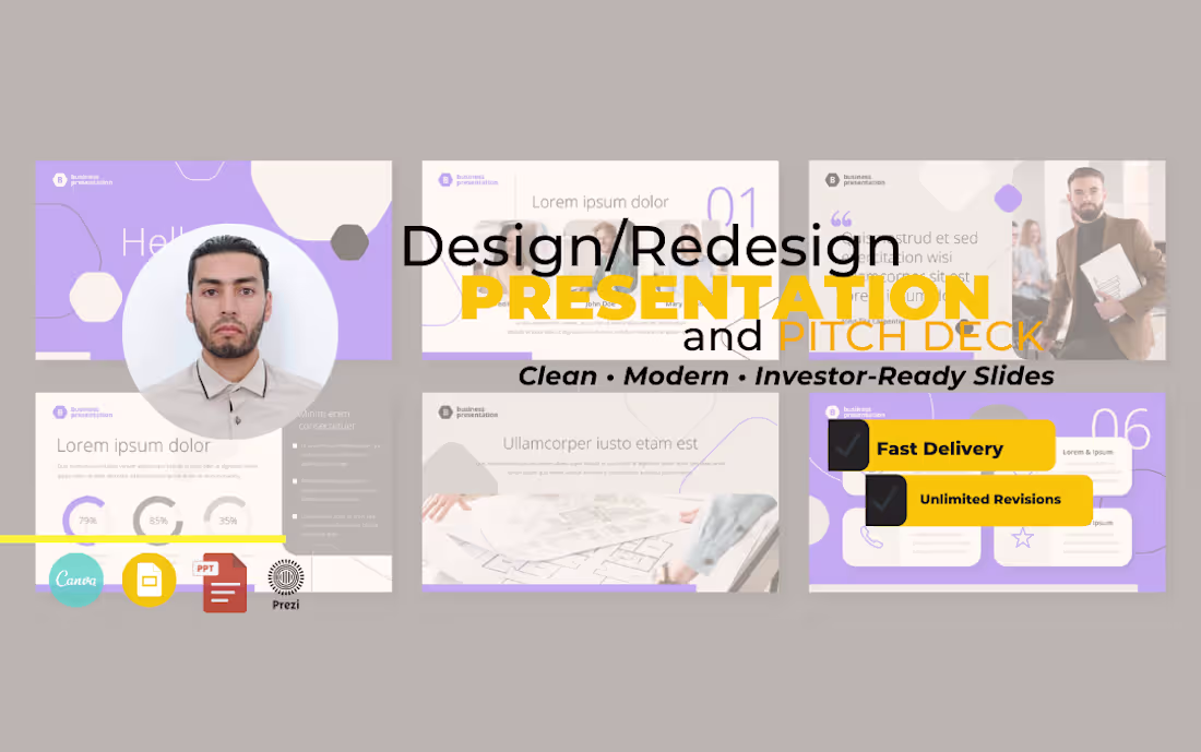 Cover image for Design or Redesign a powerpoint presentation and pitch deck