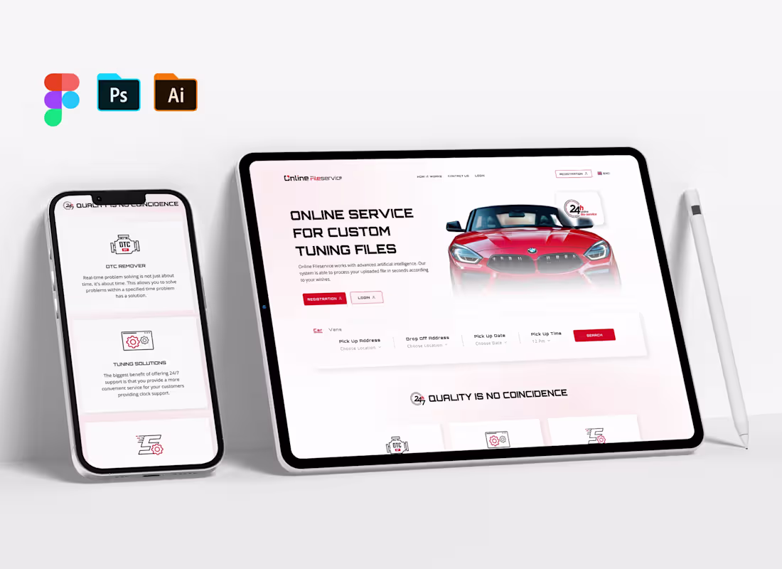 Cover image for UX/UI Design in Figma for Car tuning - Online File Service
