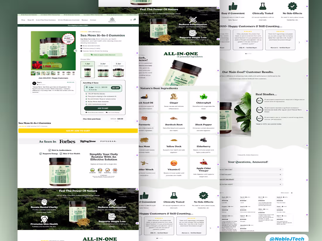 Cover image for Natural Rems Sea Moss Gummies PDP