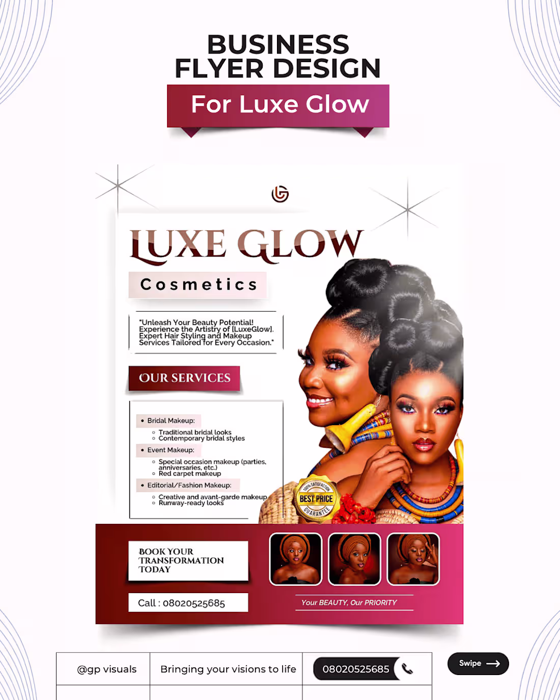Cover image for Business flyer Design for luxe glow :: Behance