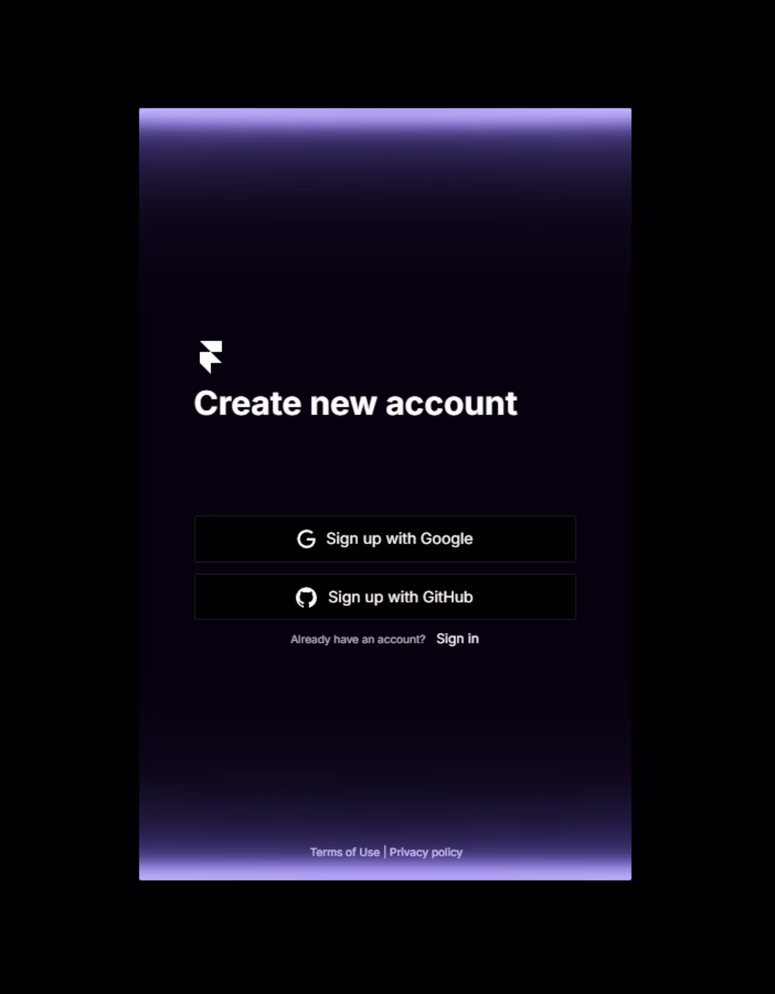 Cover image for Sign Up page design for framer. Concept.