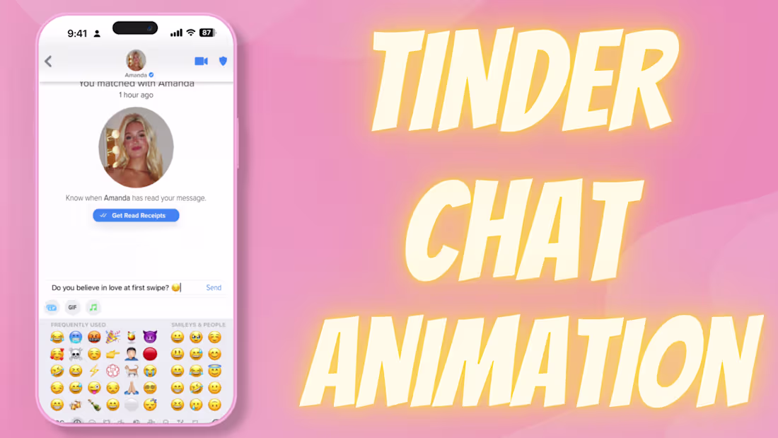 Cover image for Realistic Tinder App Chat Animation