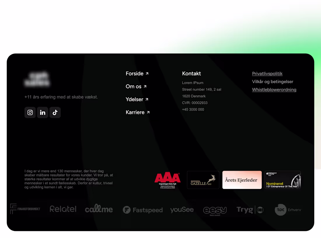 Cover image for Footer Design for a Dannish