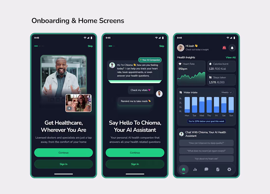 Cover image for Some screens from the Cyberclinic mobile app redesign i rece...