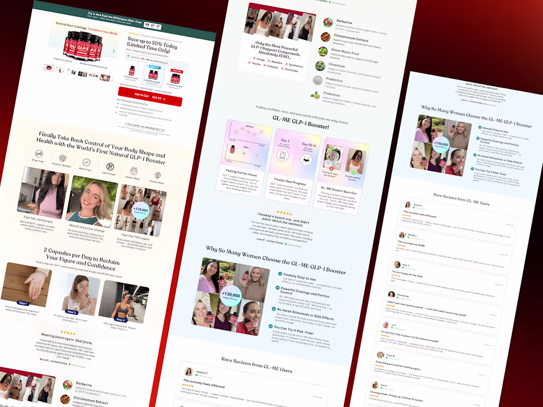 Cover image for Shopify landing page for GLP-1 Boost Max: High-converting cu...