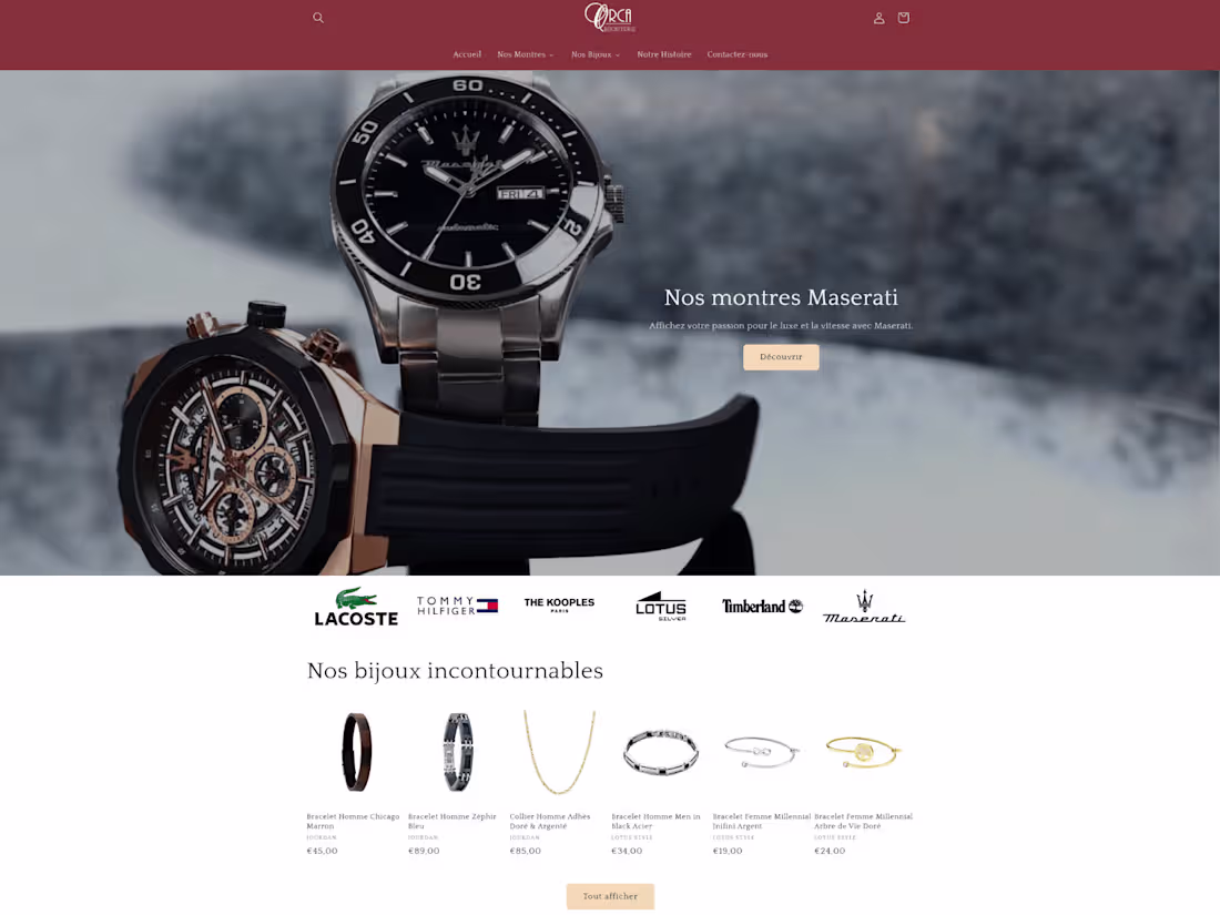 Cover image for E-commerce website for Orca Bijouterie