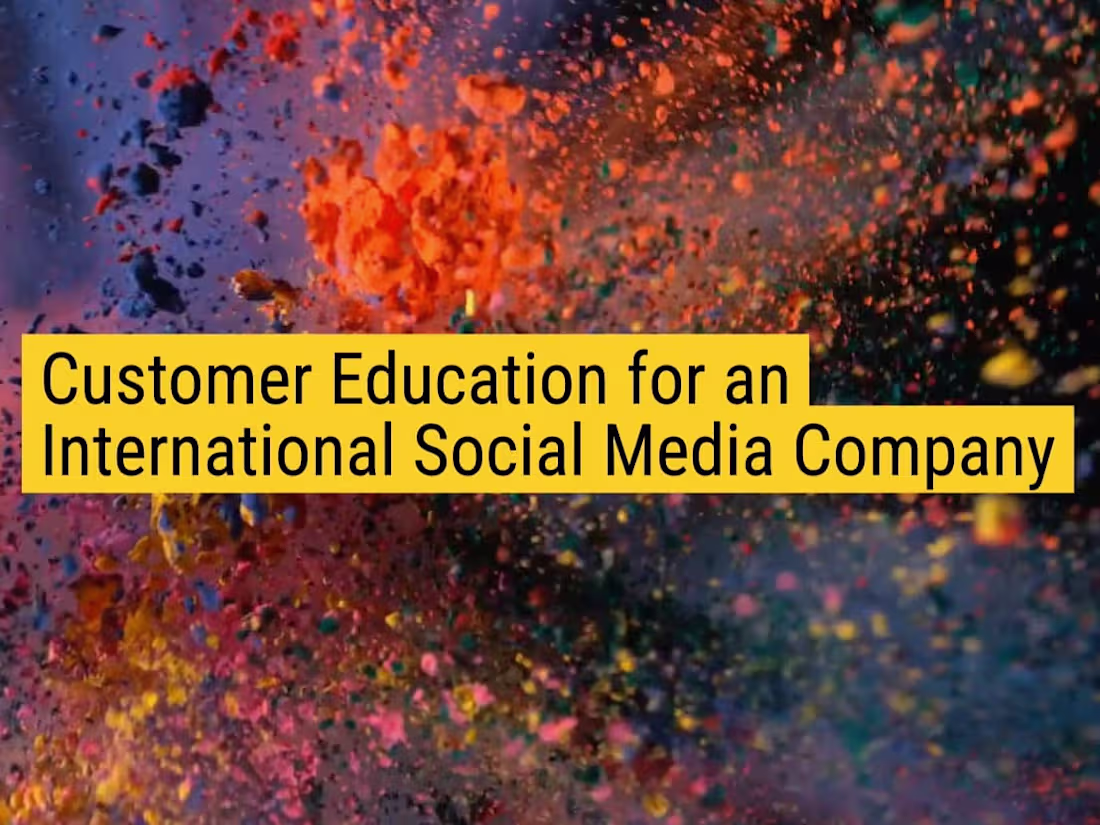 Cover image for Project: Customer Education for an International Social Media C…
