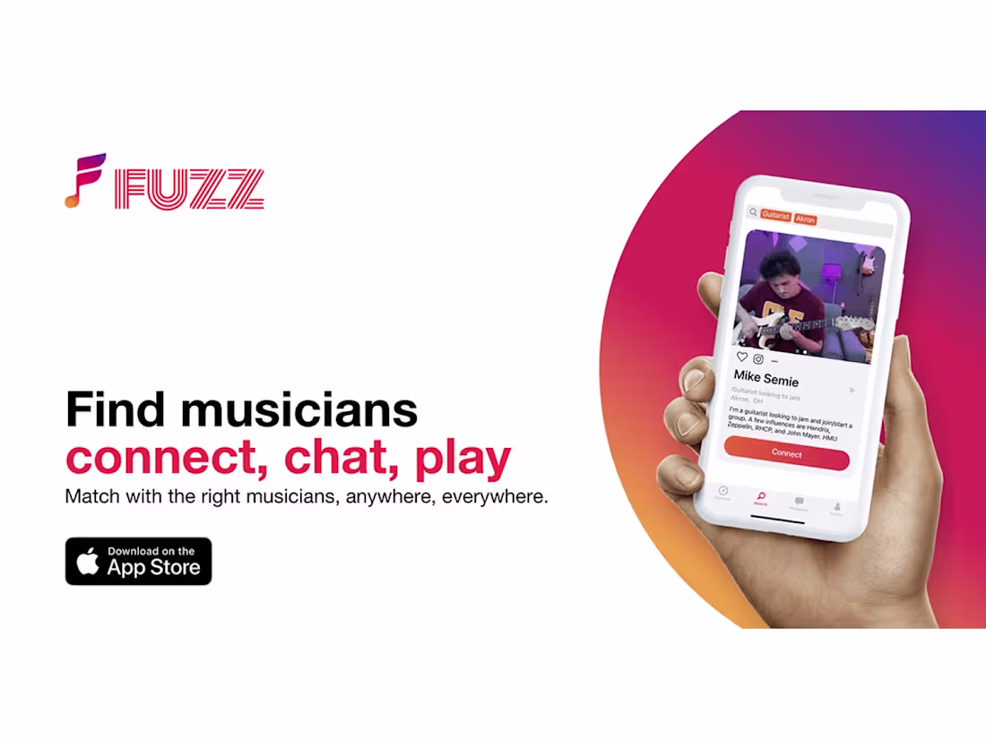 Cover image for FUZZ Find Musicians iOS App